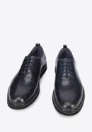 Pantofi bărbați Oxford din piele cu găuri pe talpă ușoară, bleumarin, 95-M-507-N-43, Fotografie 2