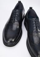 Pantofi bărbați Oxford din piele cu găuri pe talpă ușoară, bleumarin, 95-M-507-N-43, Fotografie 7