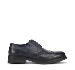 Pantofi bărbați din piele croco, bleumarin, 95-M-504-N-43, Fotografie 1