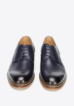 Pantofi de costum simpli din piele, bleumarin, 92-M-506-7-39, Fotografie 1