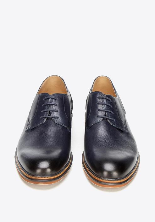 Pantofi de costum simpli din piele, bleumarin, 92-M-506-7-39, Fotografie 2