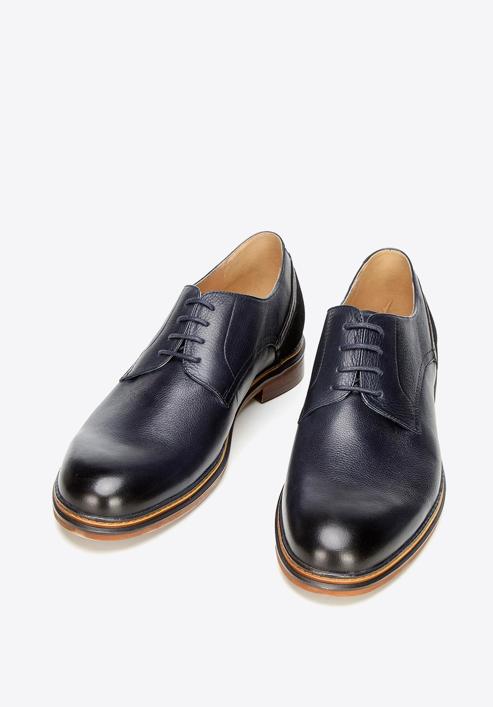 Pantofi de costum simpli din piele, bleumarin, 92-M-506-7-39, Fotografie 4