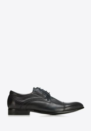 Pantofi de tip Derby bărbătești din piele cu bandă elastică, bleumarin, 90-M-908-7-39, Fotografie 1