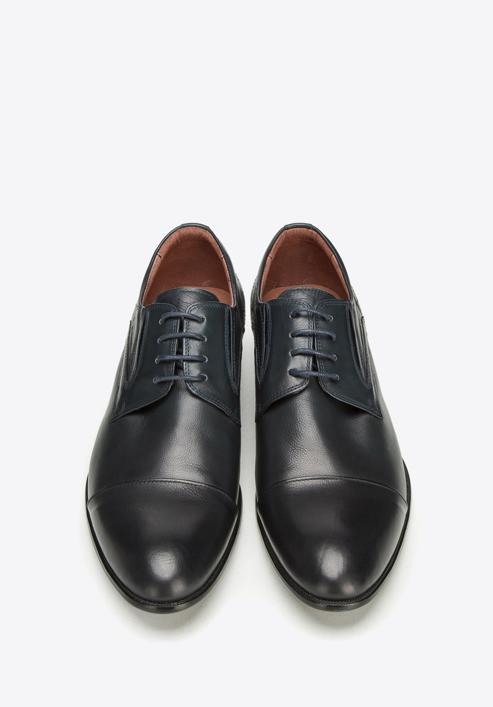 Pantofi de tip Derby bărbătești din piele cu bandă elastică, bleumarin, 90-M-908-7-39, Fotografie 7