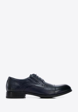 Pantofi derby de bărbați din piele cu elastice cusute, bleumarin, 96-M-507-N-42, Fotografie 1