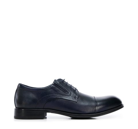 Pantofi derby de bărbați din piele cu elastice cusute, bleumarin, 96-M-507-4-42, Fotografie 1