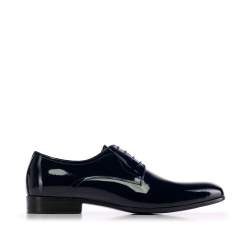 Pantofi bărbați Derby clasic pentru din piele lăcuită, bleumarin, 96-M-502-N-43, Fotografie 1