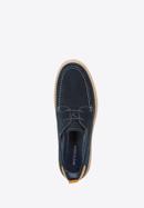 Pantofi din piele de căprioară pentru bărbați cu o talpă de coardă, bleumarin, 96-M-516-N-42, Fotografie 4