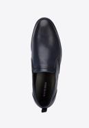 Pantofi pentru bărbați din piele perforată cu benzi elastice, bleumarin, 96-M-515-1-45, Fotografie 4