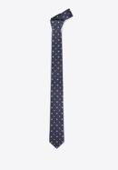 Cravată din mătase cu model, bleumarin - portocaliu, 97-7K-001-X17, Fotografie 2