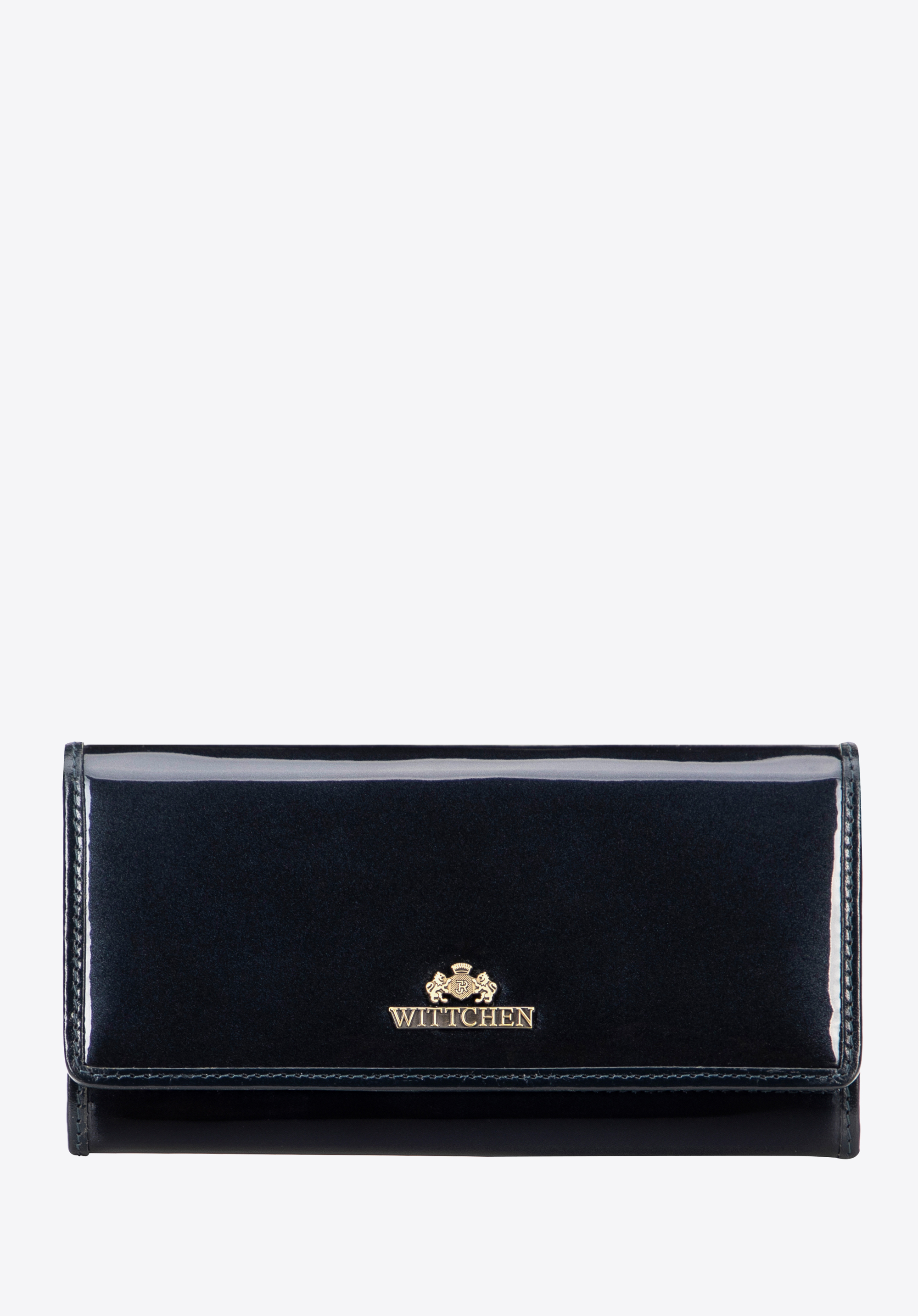 Portofel de dama din piele lacuita, bleumarin, 14-1L-052-NA, Fotografie 1