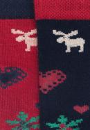 Șosete de damă cu model scandinav - set de 2 perechi, bleumarin - roșu, 95-SD-005-X1-38/40, Fotografie 2