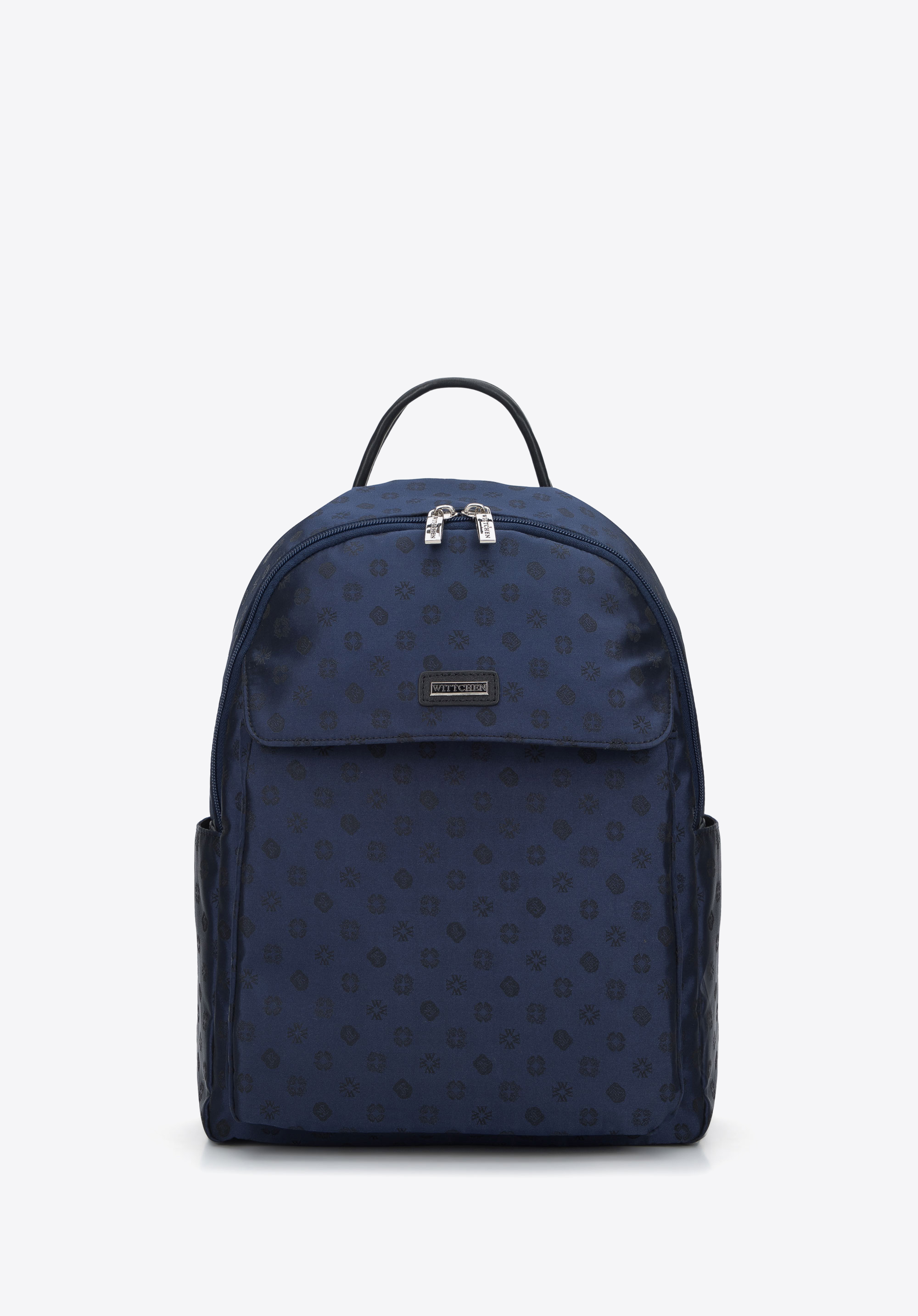 Rucsac damă din jacquard, bleumarin, 95-4-905-N, Fotografie 1