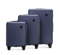 Un set de valize din ABS cu dungi diagonale, bleumarin, 56-3A-74S-90, Fotografie 1