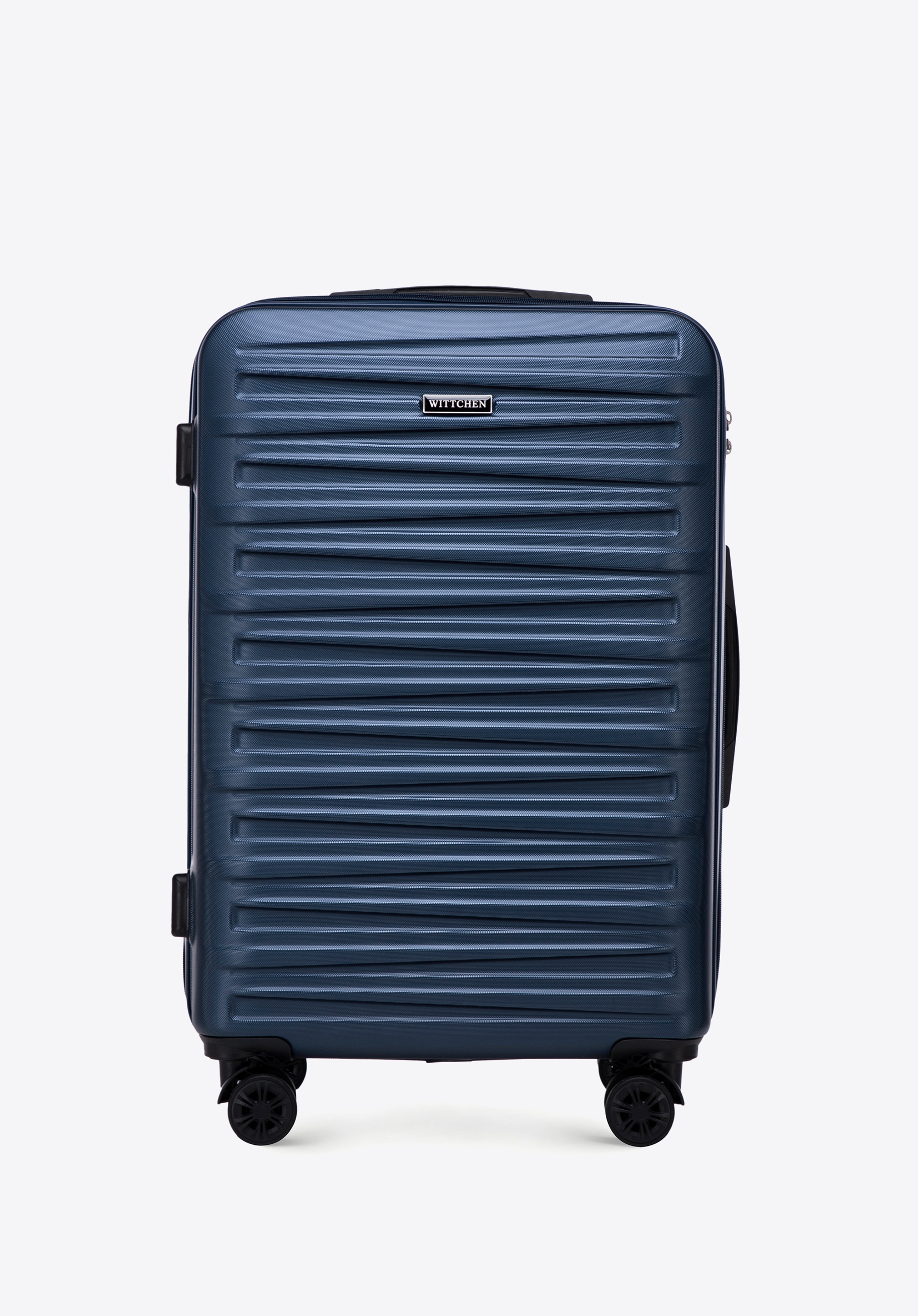 Valiză de dimensiuni medii cu exterior texturat, bleumarin, 56-3A-002-90, Fotografie 1