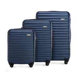 Set valize din ABS, cu dungi orizontale, bleumarin, 56-3A-31S-91, Fotografie 1
