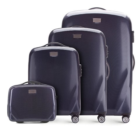 Set valize din policarbonat monocolor, bleumarin, 56-3P-57K-35, Fotografie 1