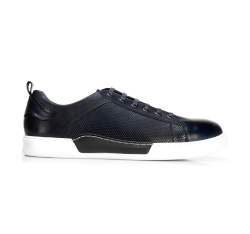Sneakers bărbatț din piele cu talpă albă, bleumarin, 92-M-900-7-43, Fotografie 1