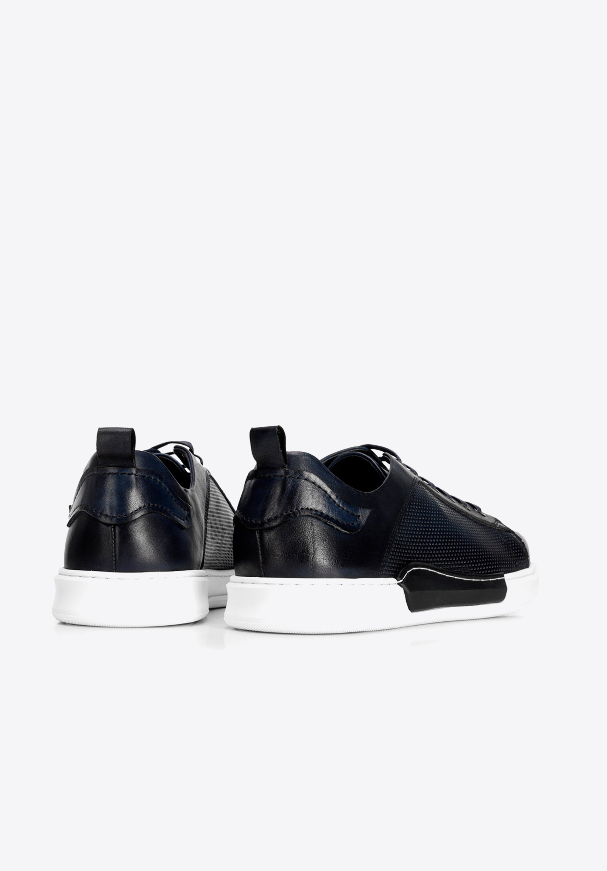 Sneakers bărbatț din piele cu talpă albă, bleumarin, 92-M-900-7-44, Fotografie 1