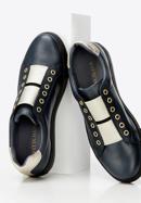 Sneakers damă din piele cu bandă elastică, bleumarin, 92-D-351-7-35, Fotografie 3