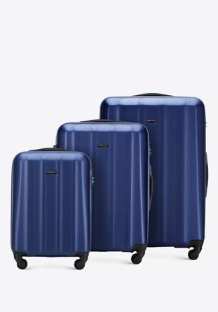 Un set de valize din policarbonat facturat, bleumarin, 56-3P-11S-95, Fotografie 1