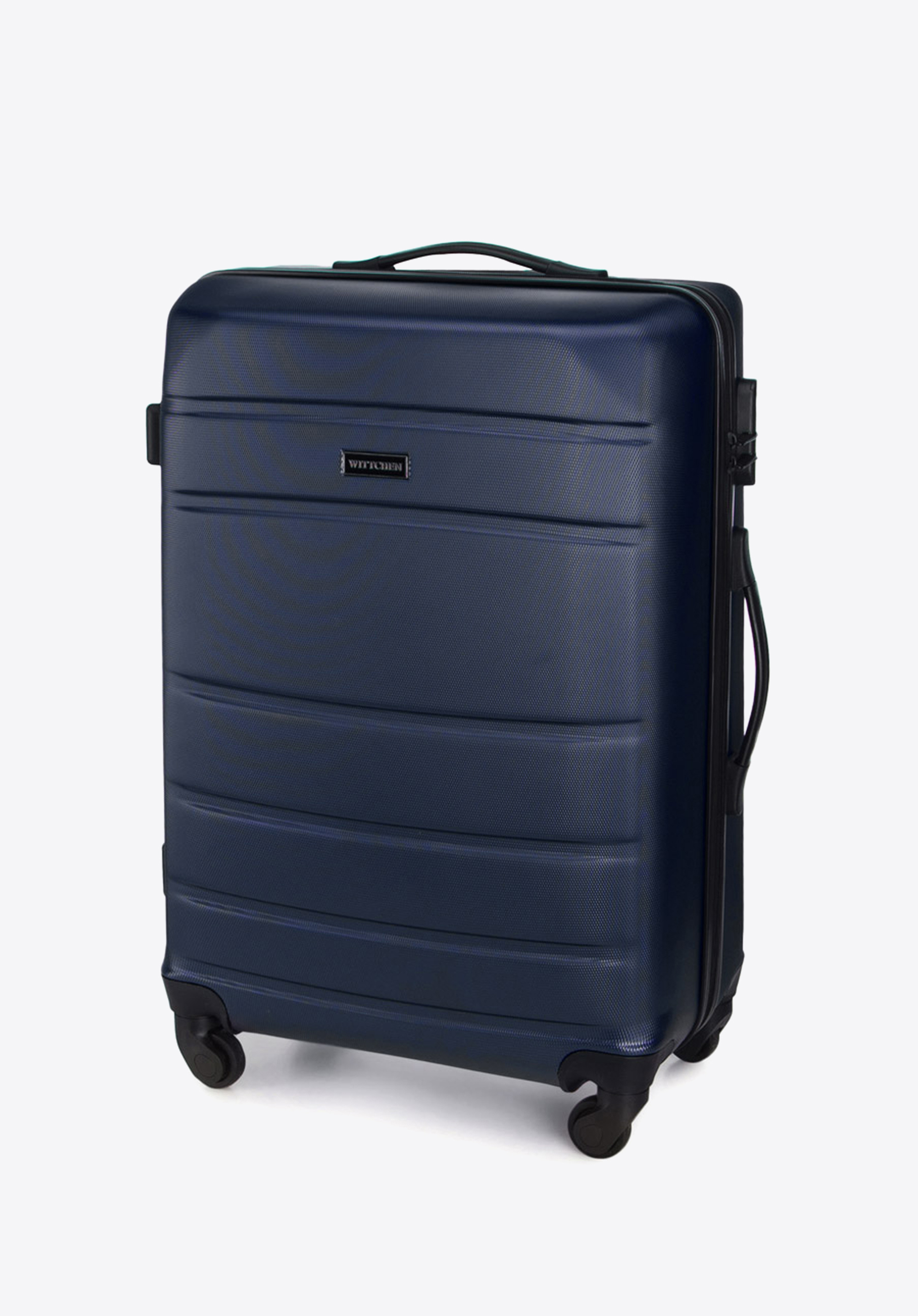 Valiză medie cu ABS, canelată, bleumarin, 56-3A-652-90, Fotografie 1