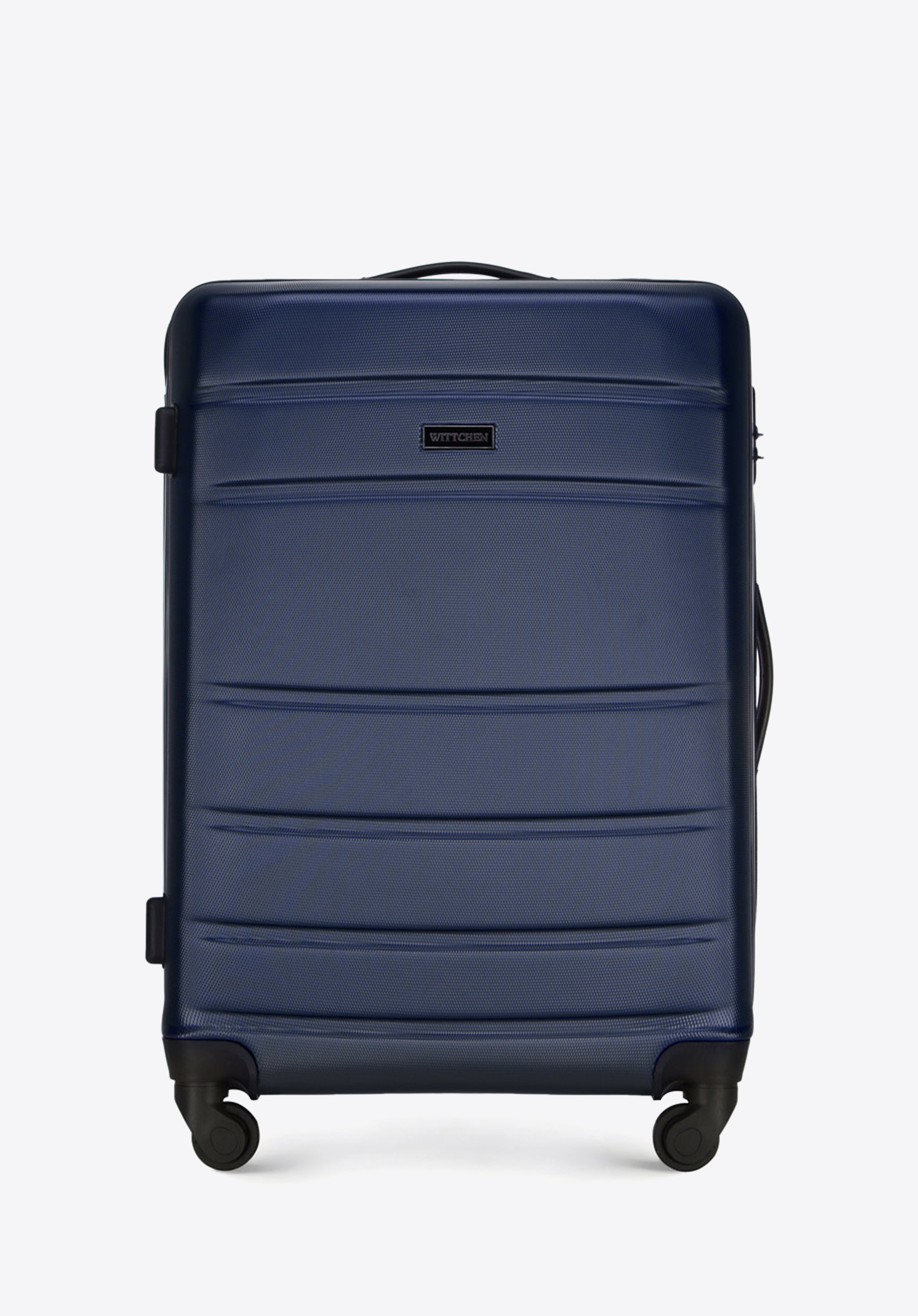 Valiză medie cu ABS, canelată, bleumarin, 56-3A-652-90, Fotografie 1