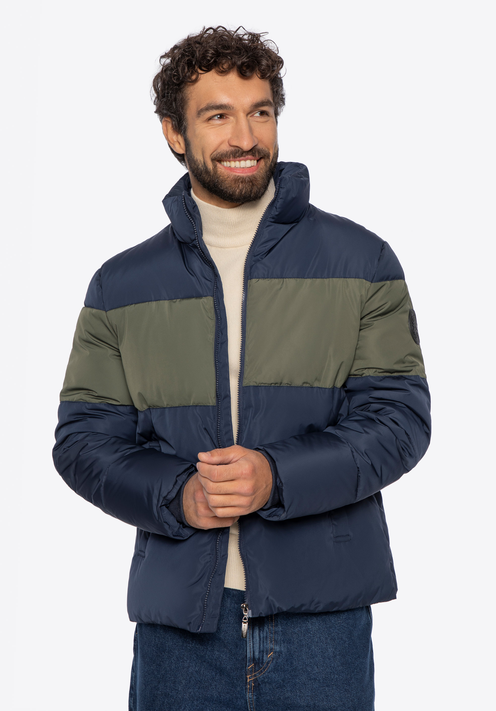 Jachetă căptușită pentru bărbați, bleumarin - verde, 97-9D-951-NZ-XL, Fotografie 1