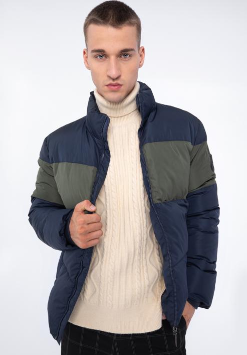 Jachetă căptușită pentru bărbați, bleumarin - verde, 97-9D-951-1-XL, Fotografie 1