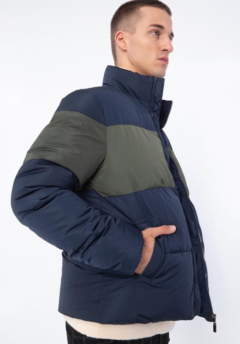 Jachetă căptușită pentru bărbați, bleumarin - verde, 97-9D-951-1N-2XL, Fotografie 4