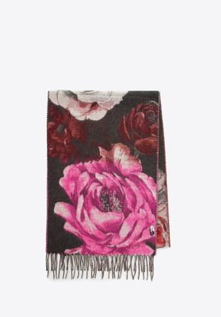 Blumenschal für Damen, grau-rosa, 97-7F-X11-X1, Bild 1