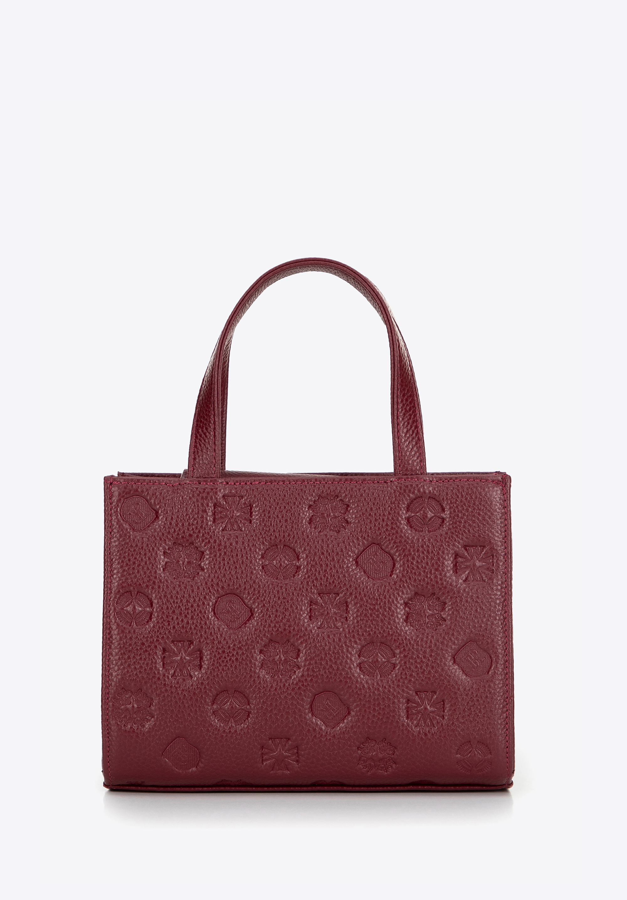 Crossbody kabelka z embosovanej kože, bordová, 99-4E-303-3, Obrázok 1