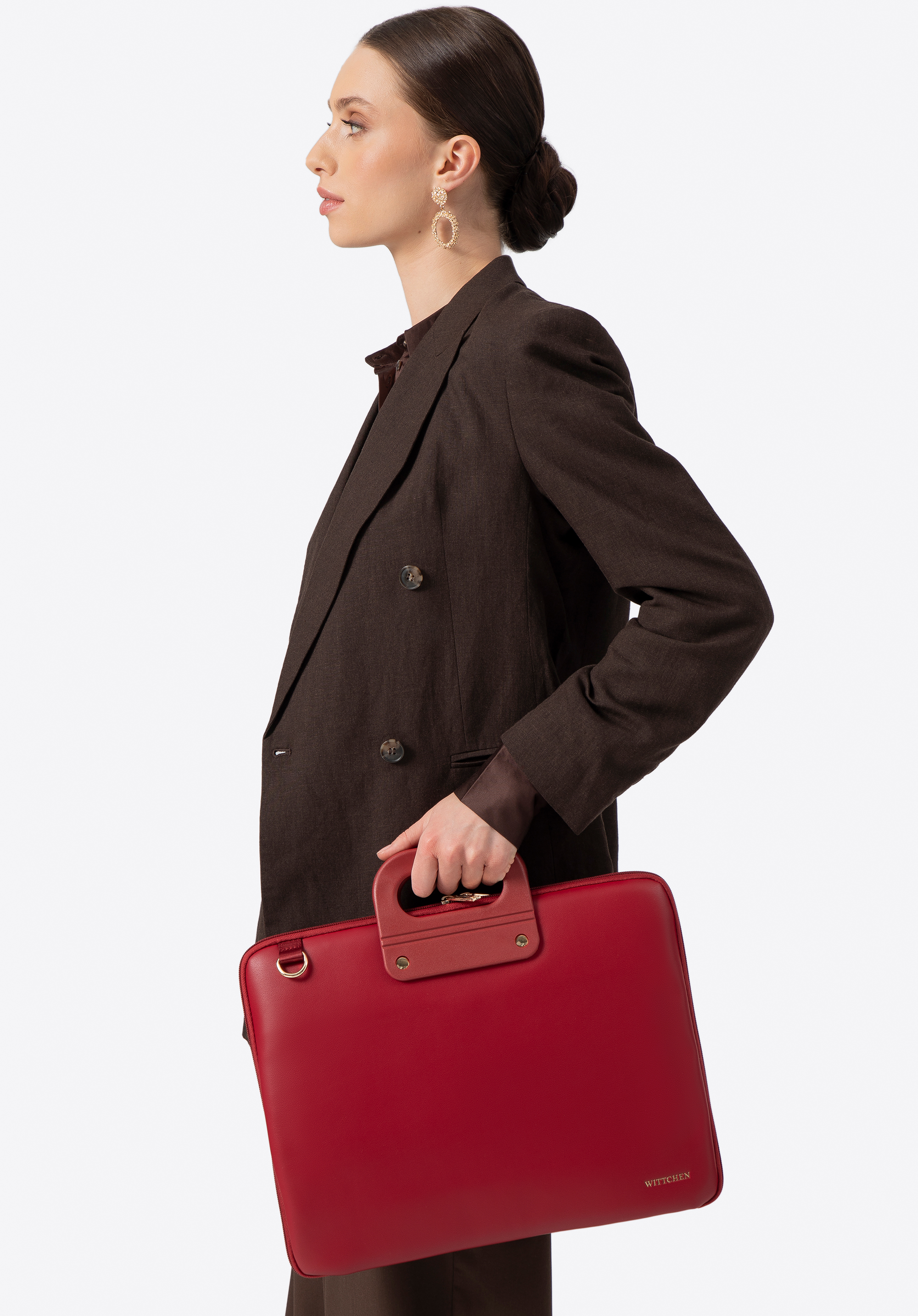 Сумка для ноутбука 15" з екошкіри, бордовий, 100-3P-902-3, Фото 1