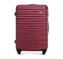 Большой чемодан из рельефного ABS пластика, бордовый, 56-3A-313-31, Фотография 1