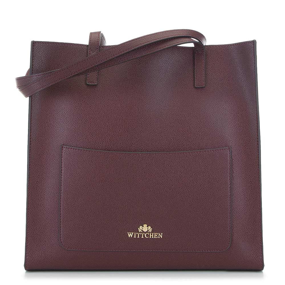 

Минималистский кожаный шоппер, Бордовый