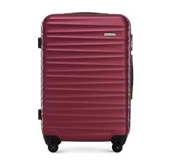 Средний чемодан из рельефного ABS пластика, бордовый, 56-3A-312-31, Фотография 1