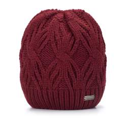 Женская зимняя вязаная шапка, бордовый, 93-HF-006-3, Фотография 1