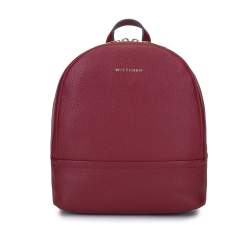 Женский минималистичный кожаный рюкзак, бордовый, 93-4E-629-3, Фотография 1