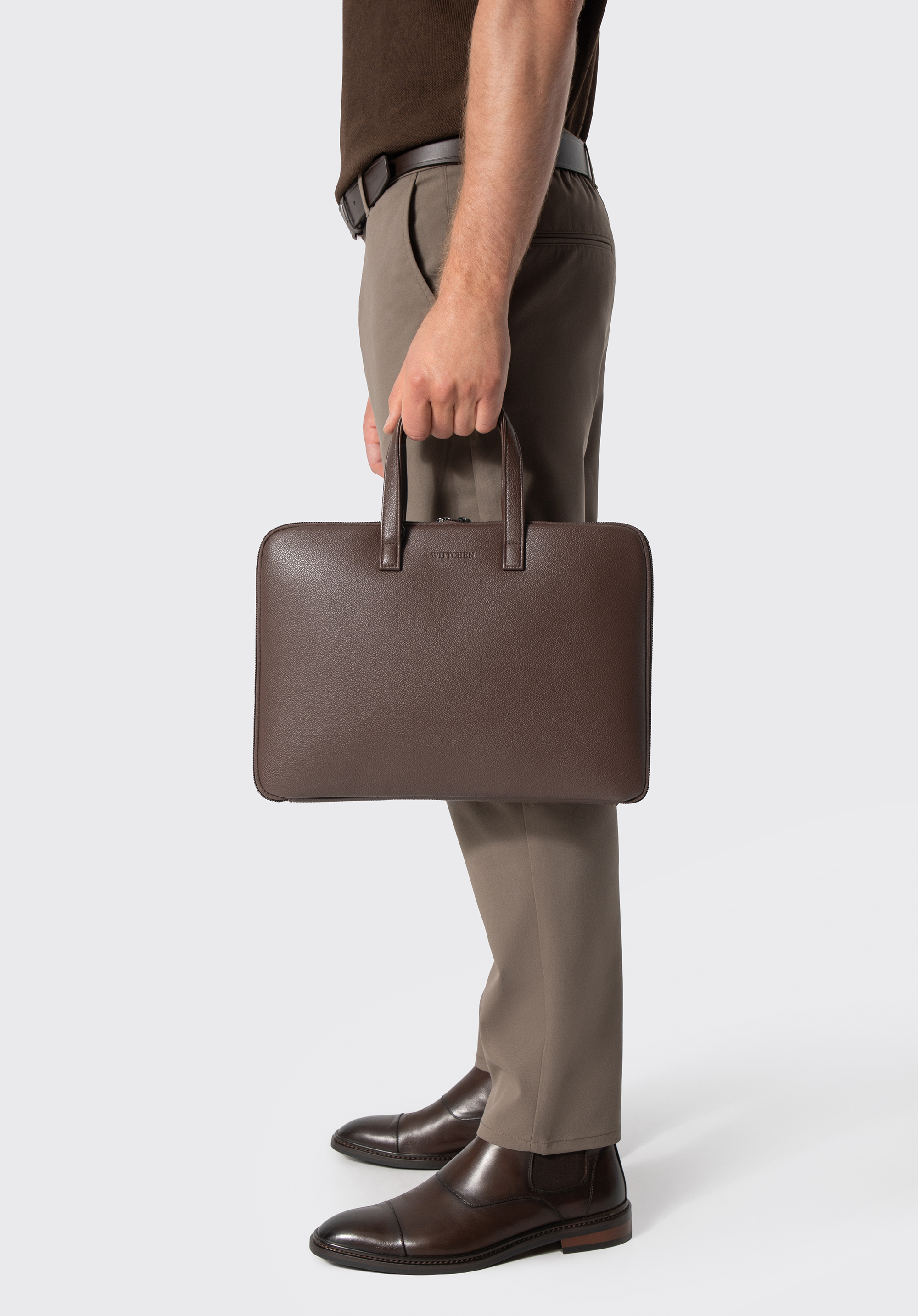 14-Zoll-Laptoptasche für Herren aus Kunstleder, braun, 102-3P-922-4, Bild 1