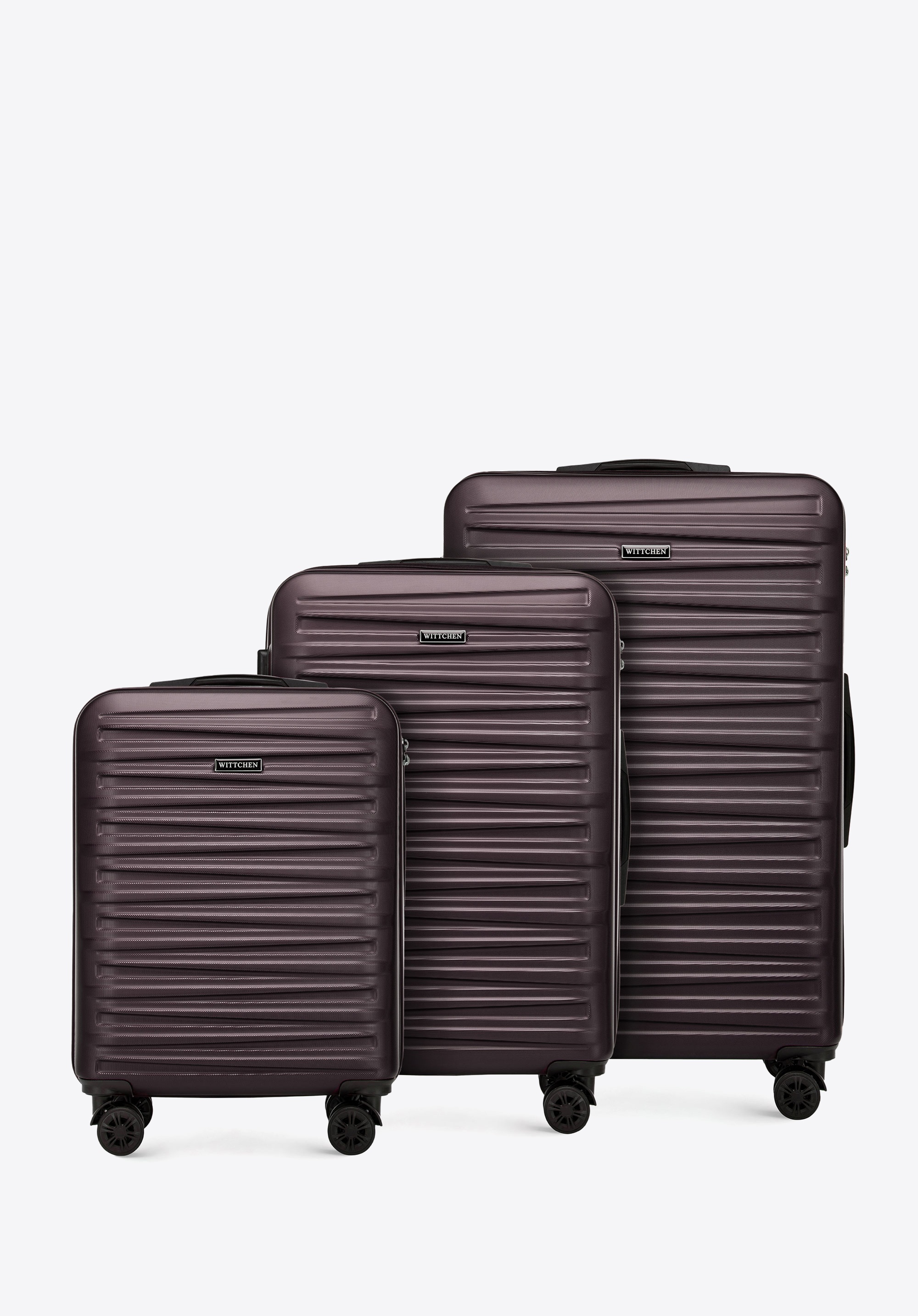 ABS-Gepäckset mit strukturierter Außenseite, braun, 56-3A-00S-44, Bild 1