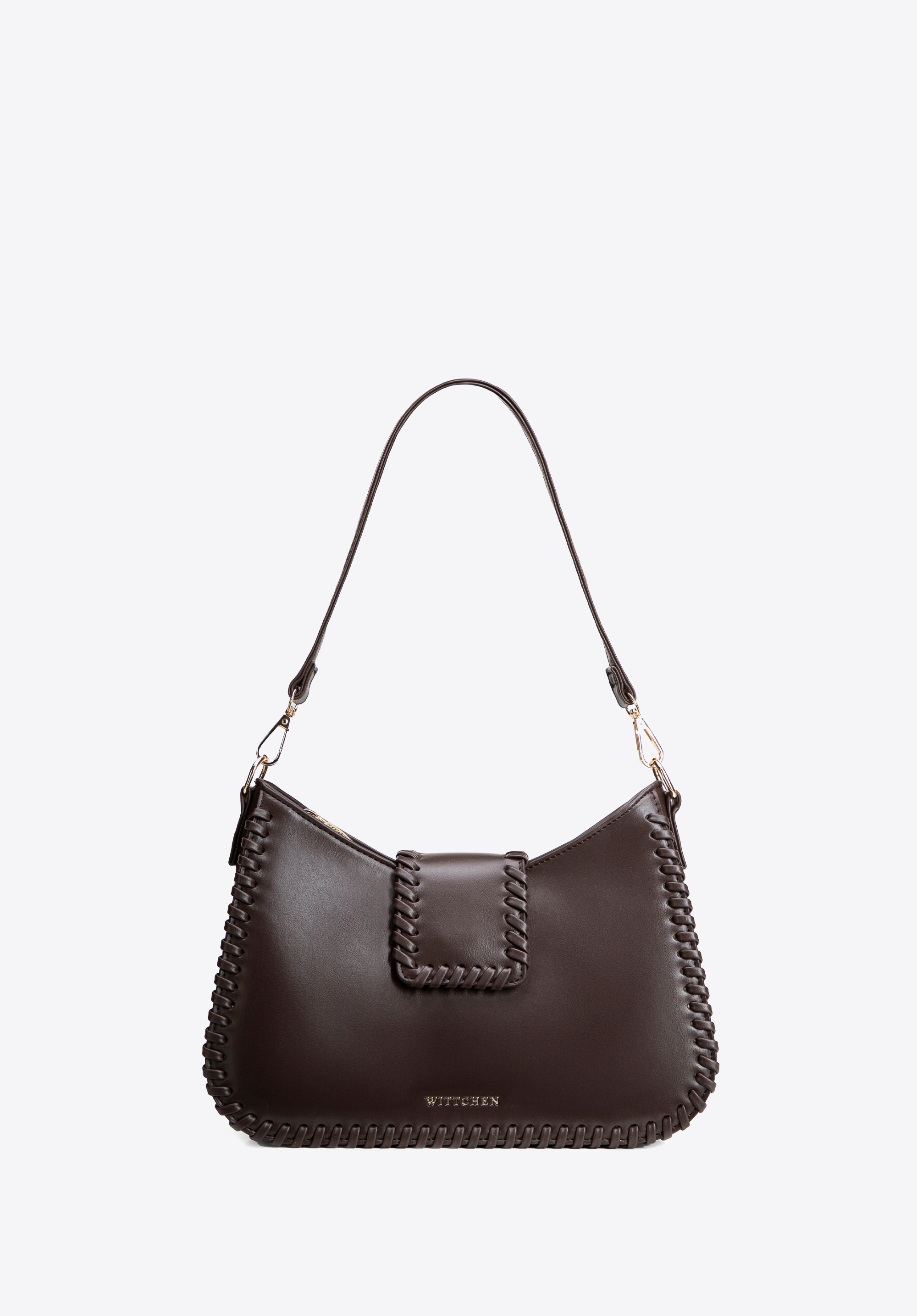 Baguette-Handtasche aus Kunstleder mit dekorativer Flechtung, braun, 101-4Y-404-5, Bild 1