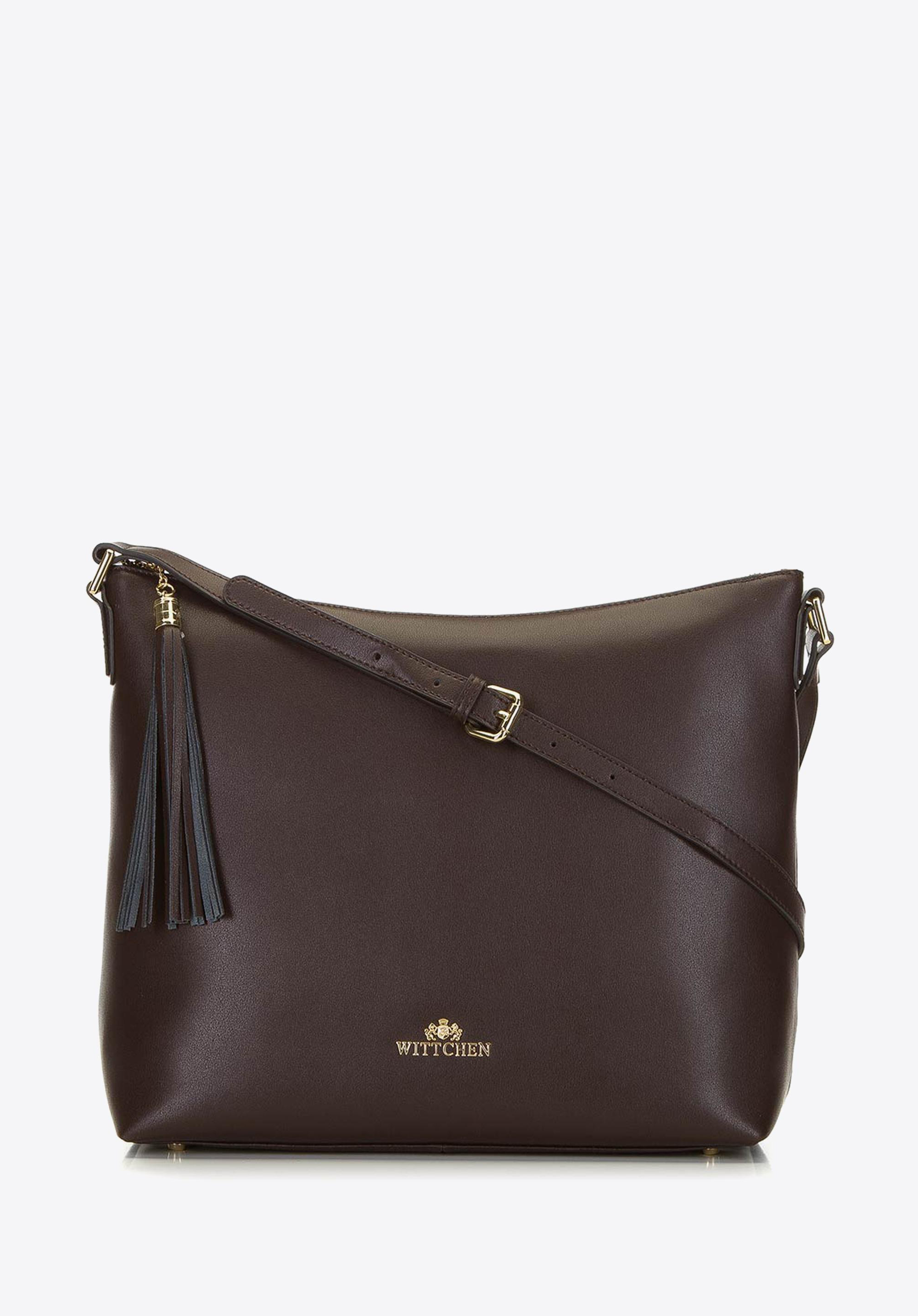 BEUTELTASCHE AUS ECHTLEDER MIT QUASTENANHÄNGER