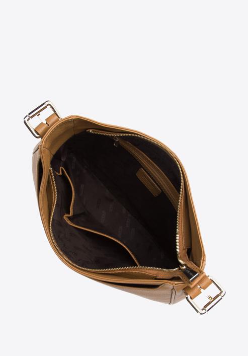Beuteltasche aus Leder mit offener Vordertasche, braun, 97-4E-022-3, Bild 3