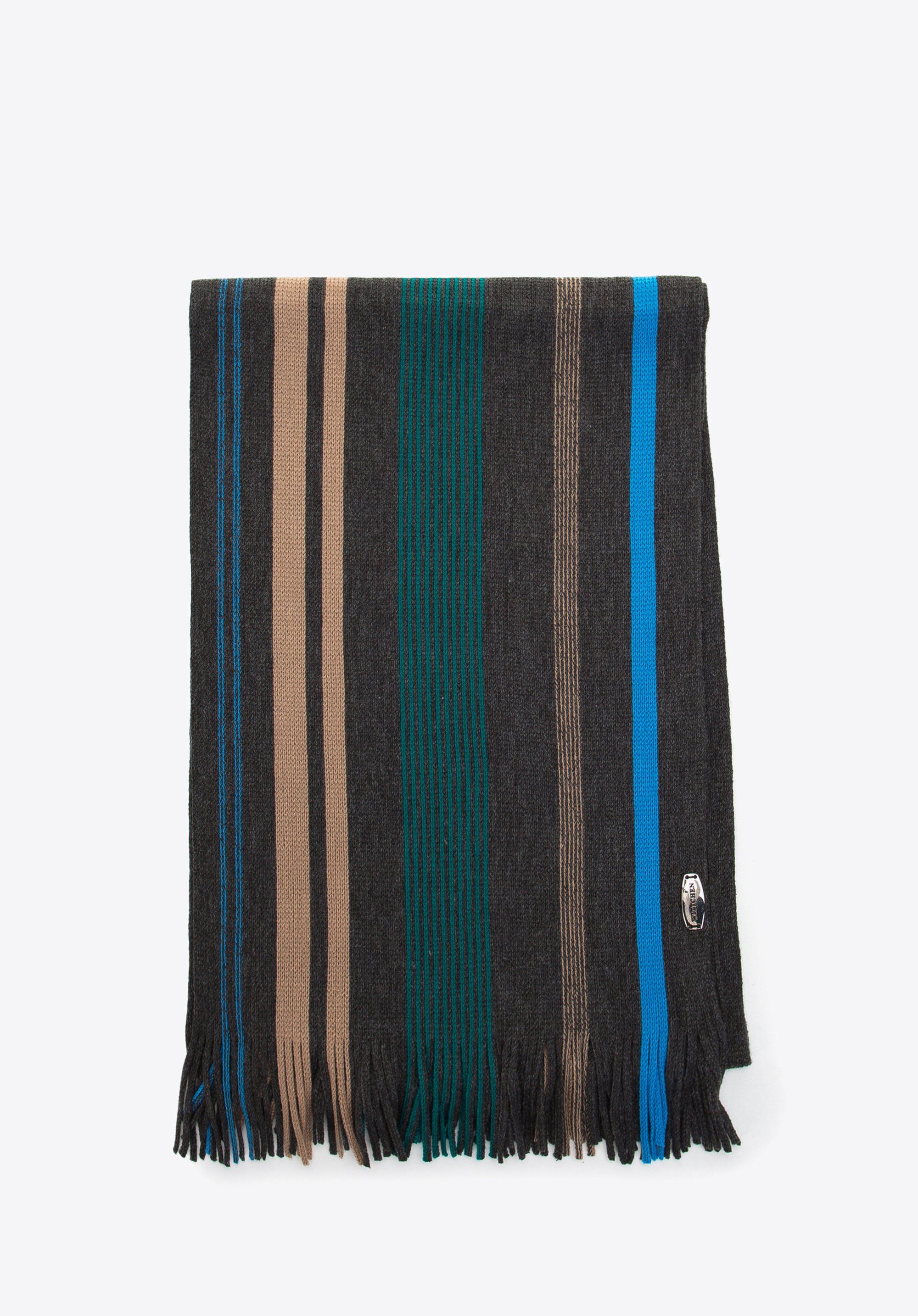 Gestreifter Herrenschal, braun-blau, 97-7M-X09-X3, Bild 1