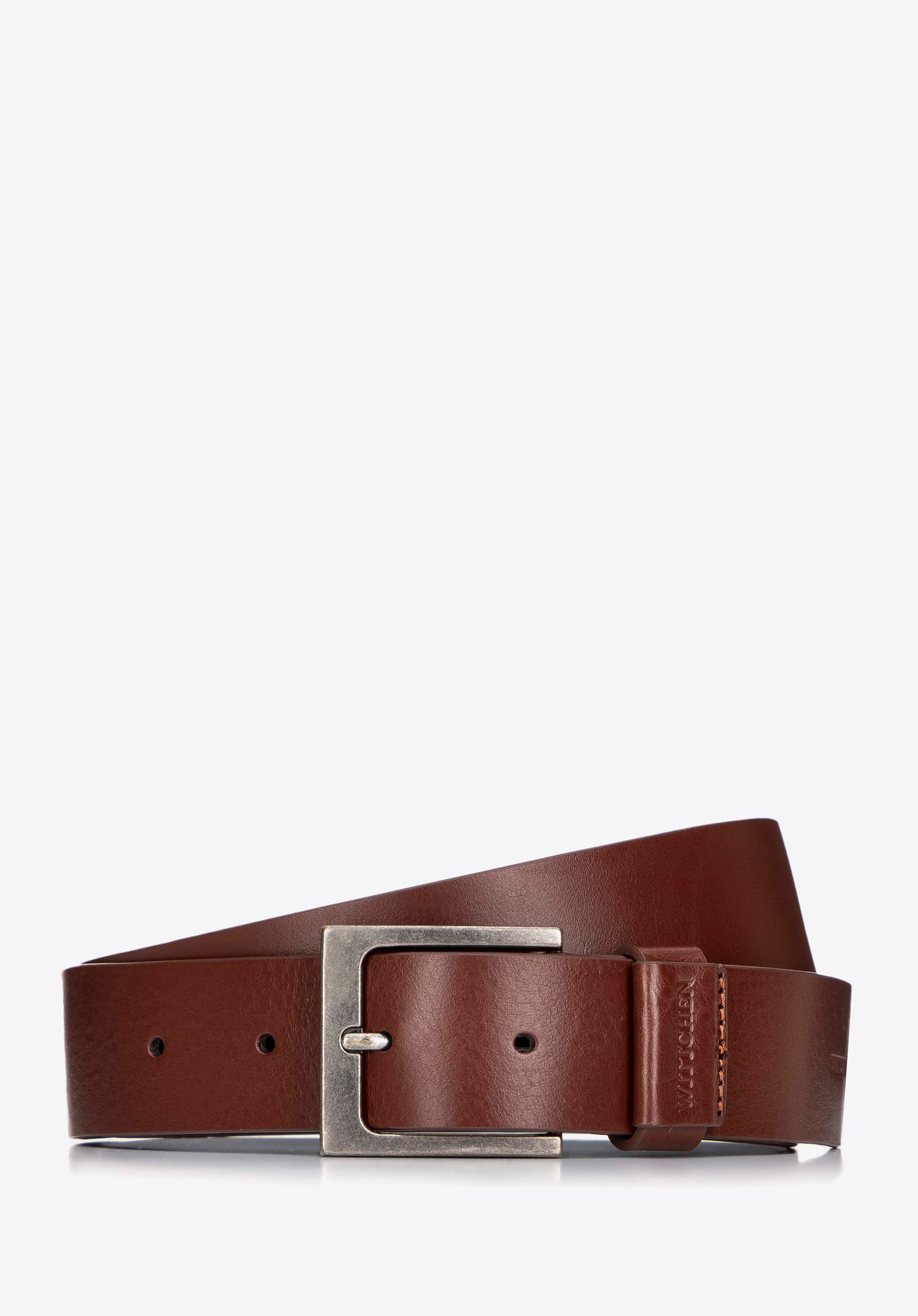 Breiter Ledergürtel für Herren, braun, 99-8M-109-4-11, Bild 1
