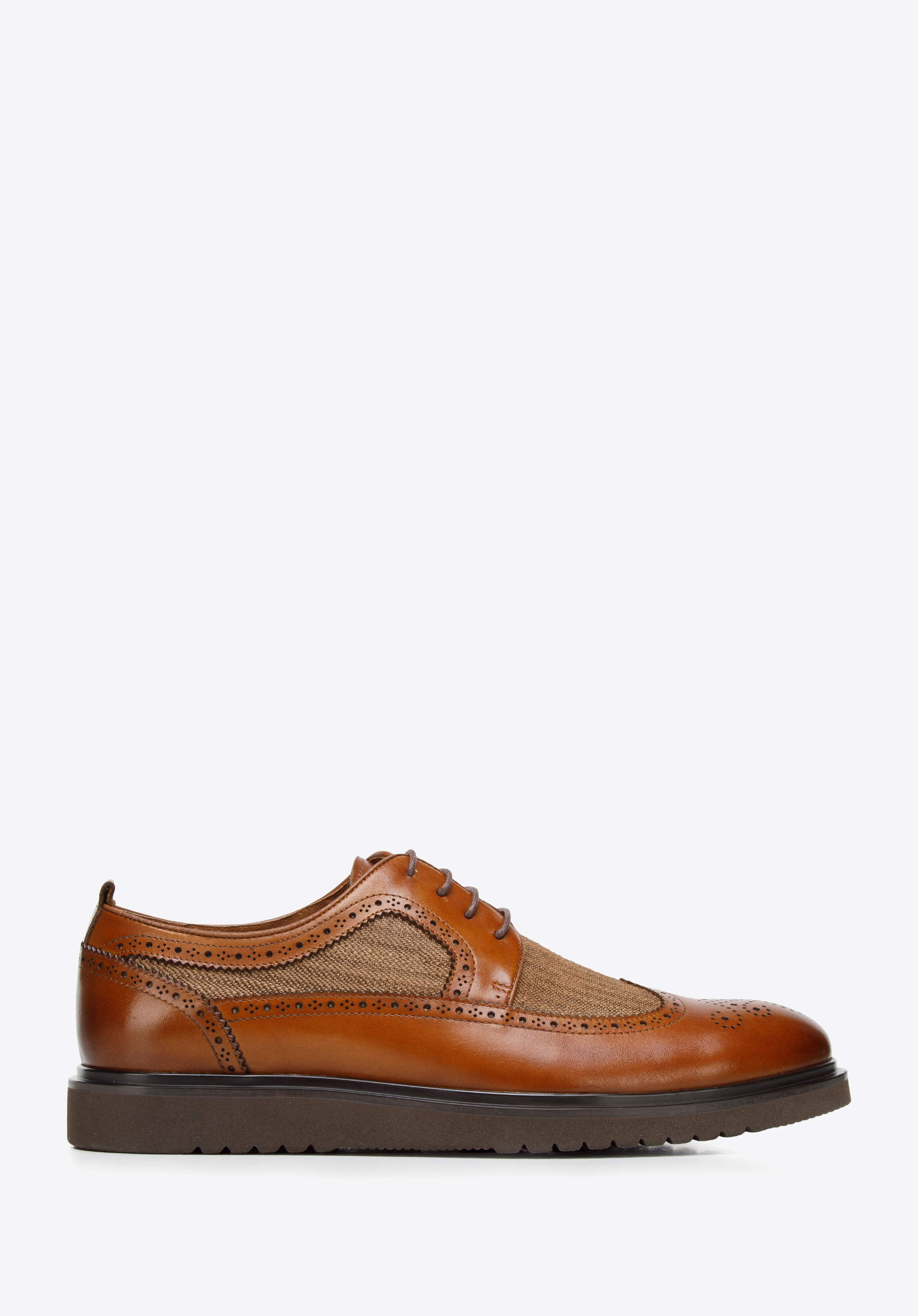 Brogues aus Leder mit moderner Sohle, braun, 94-M-506-5-41, Bild 1