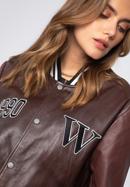 Baseballjacke aus Leder - Unisex, braun - burgund, 97-09-203-43-L/XL, Bild 10