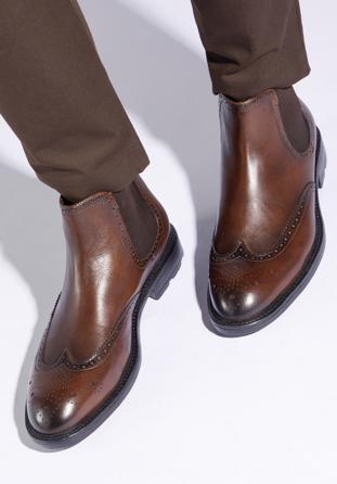 Chelsea-Stiefel aus Leder für Herren, braun, 95-M-700-4-43, Bild 1