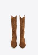 Cowboystiefel aus Wildleder mit Stickereien und spitzer Schuhkappe, braun, 94-D-805-9-36, Bild 3