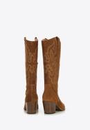 Cowboystiefel aus Wildleder mit Stickereien und spitzer Schuhkappe, braun, 94-D-805-9-37, Bild 4